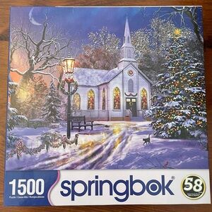 Springbok Winter Church Scene Puzzle - 1500 Pieces